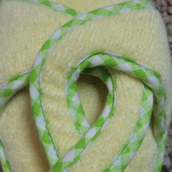 NWOT Vintage Terry Cloth Angel Treads House slippers Open Toe Women's Size 7 - Picture 2 of 4